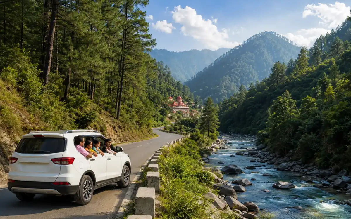 How to visit Kainchi Dham – mountain road and travel scenery in Uttarakhand