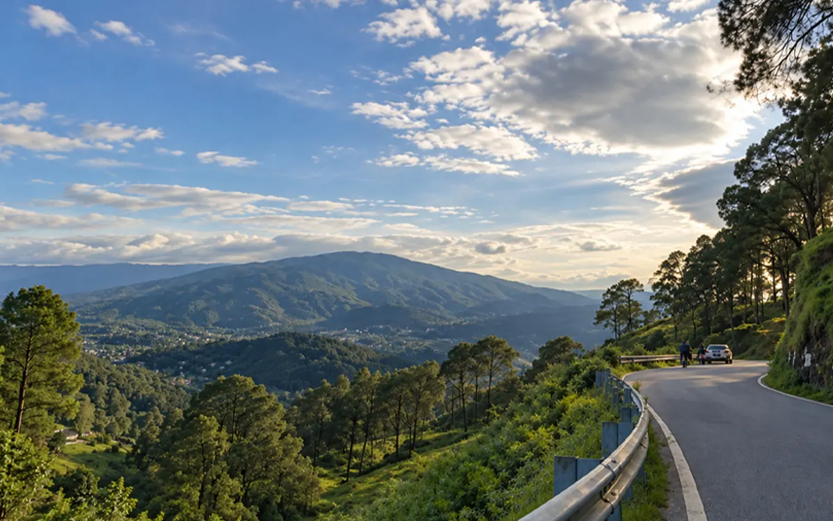 Kathgodam to Almora by taxi – mountain road and travel scenery in Uttarakhand